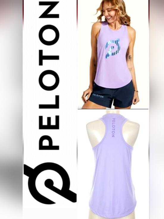 Peloton Tops - Peloton Lavender Performance Racerback Tank Top with Blue Logo